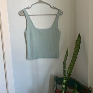 Vince boat neck light blue tank top size small